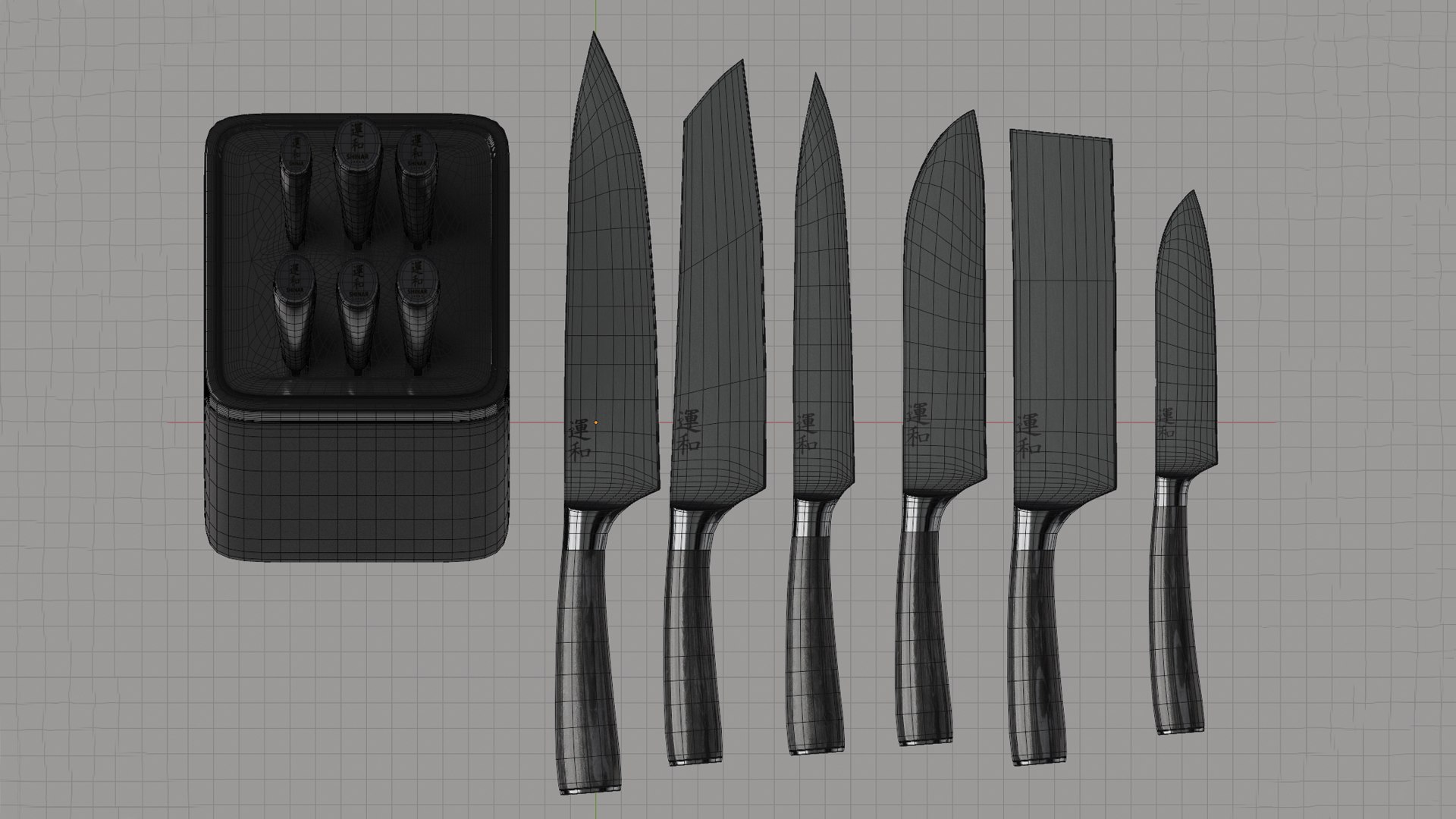 Japanese Knives Set 3D model https://p.turbosquid.com/ts-thumb/zX/AalnMS/6Y/wire/jpg/1721235747/1920x1080/fit_q87/2b8009392225fd14f974287de35fb05d3cd10aa6/wire.jpg