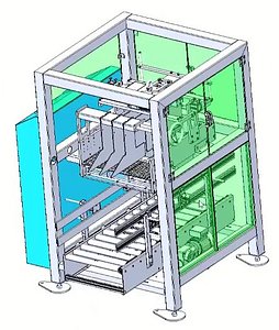 Drop-In Cartoning Machine 3D CAD Model - Automatic Product Carton Packing System 3D model