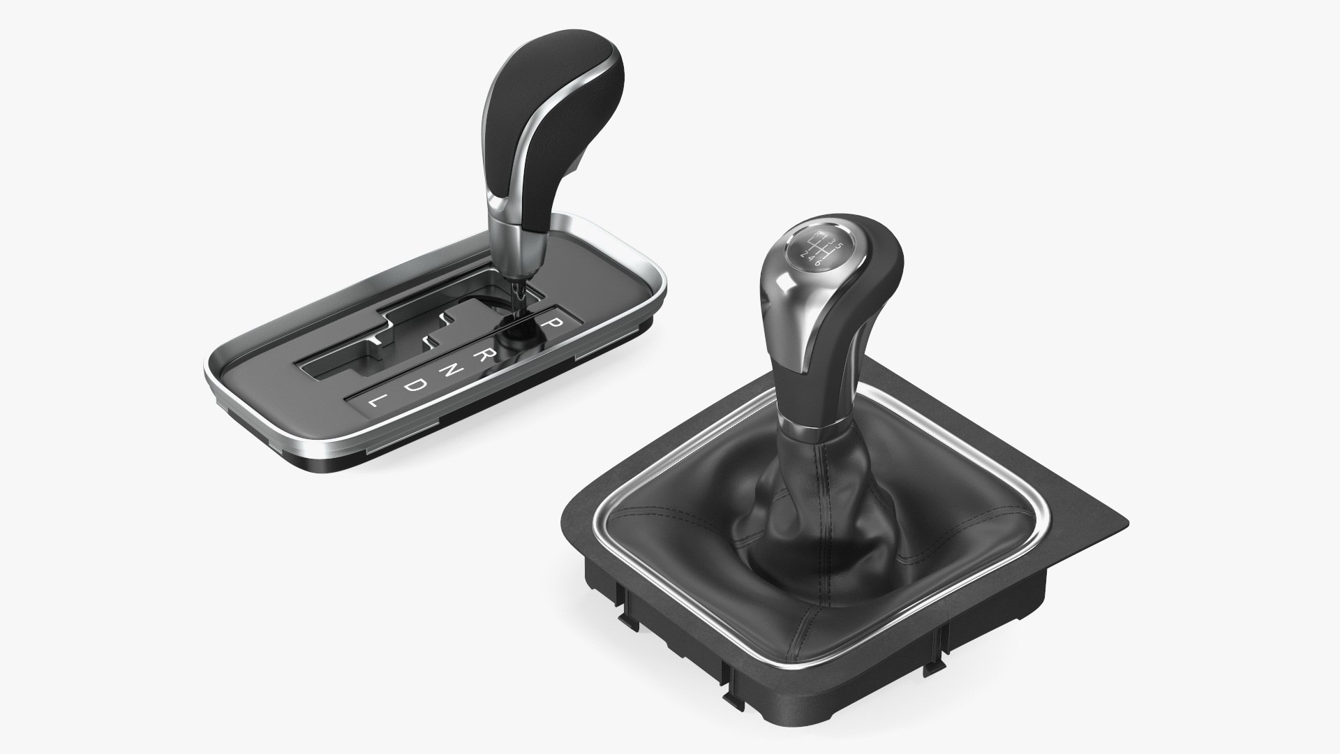 Car Transmission Shift Levers Set 3D model preview