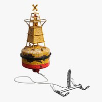 Marine Navigation Buoy with Anchor
