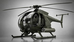 MH-6 Little Bird Helicopter 3D Model