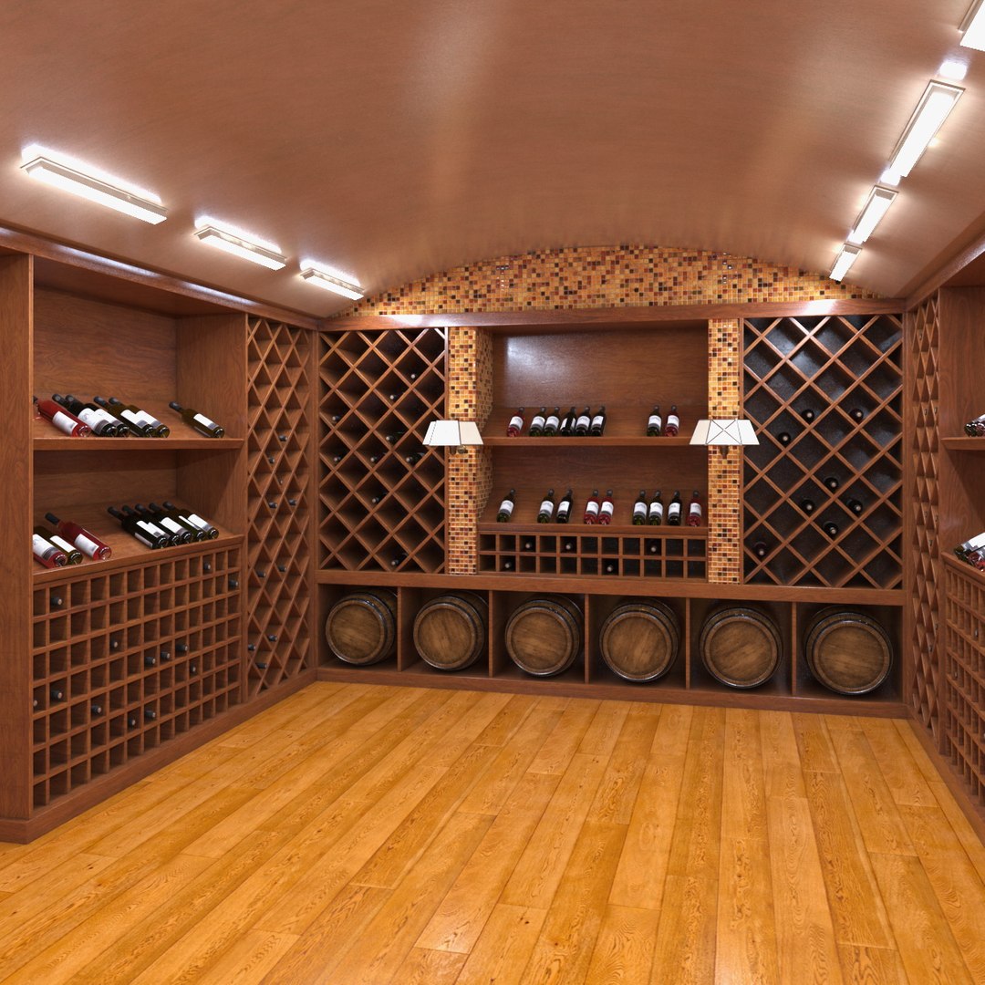 Wine Cellar Interior 3D model preview