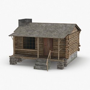 3D log-cabin model