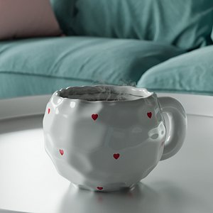 Coffee Mug with Heart Pattern