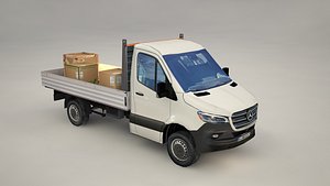 sprinter 2020 cargo truck low poly