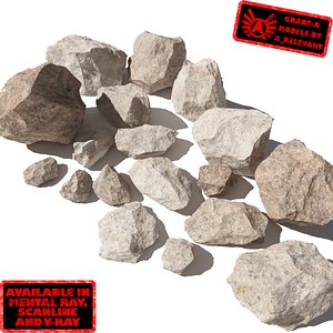 jagged rocks stones - 3d model