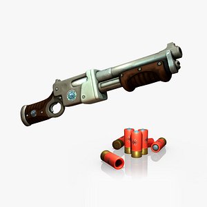 pump action shotgun 3d model