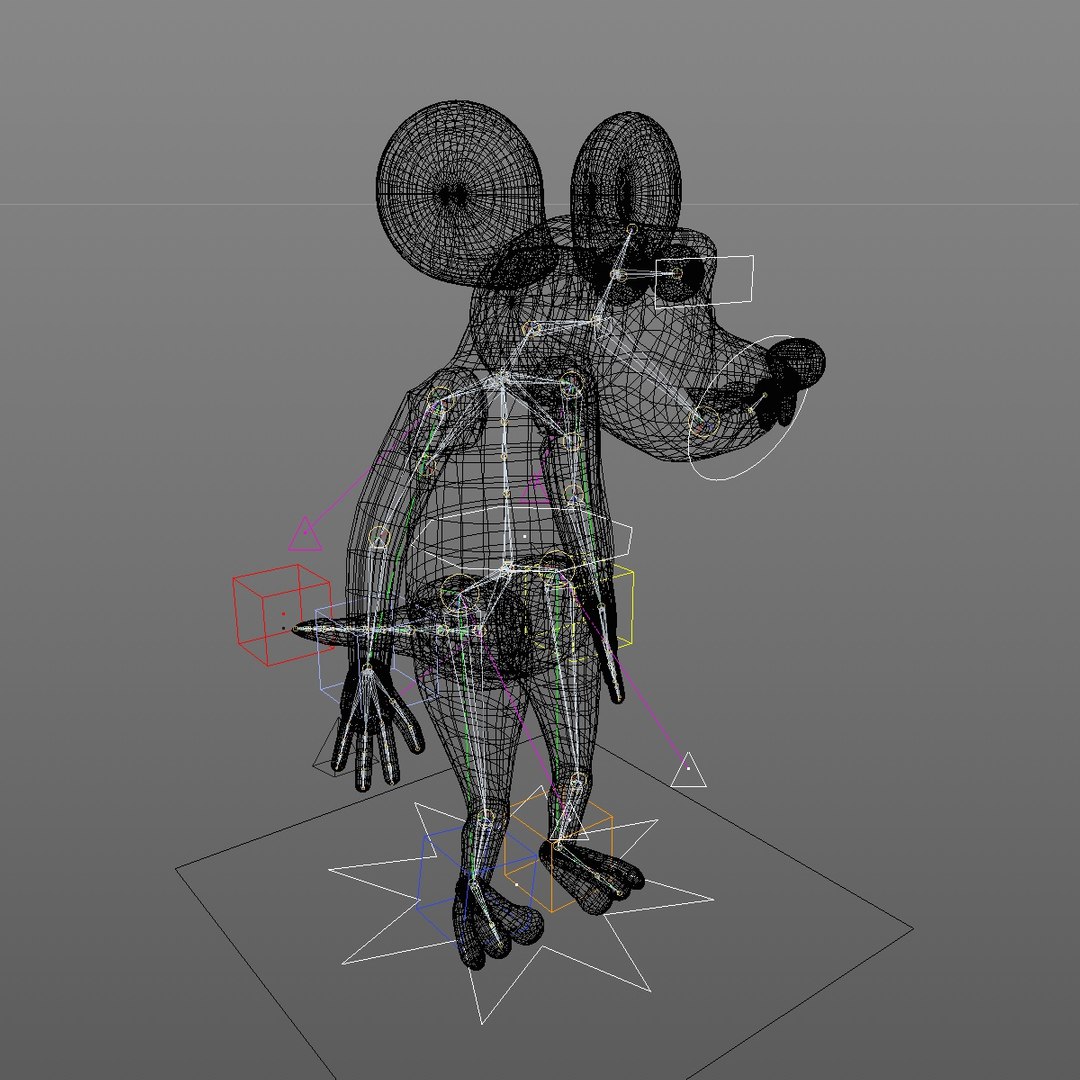 3D Cartoon Rat Mouse Rigged - TurboSquid 1454957