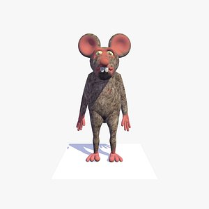 3D cartoon rat mouse rigged