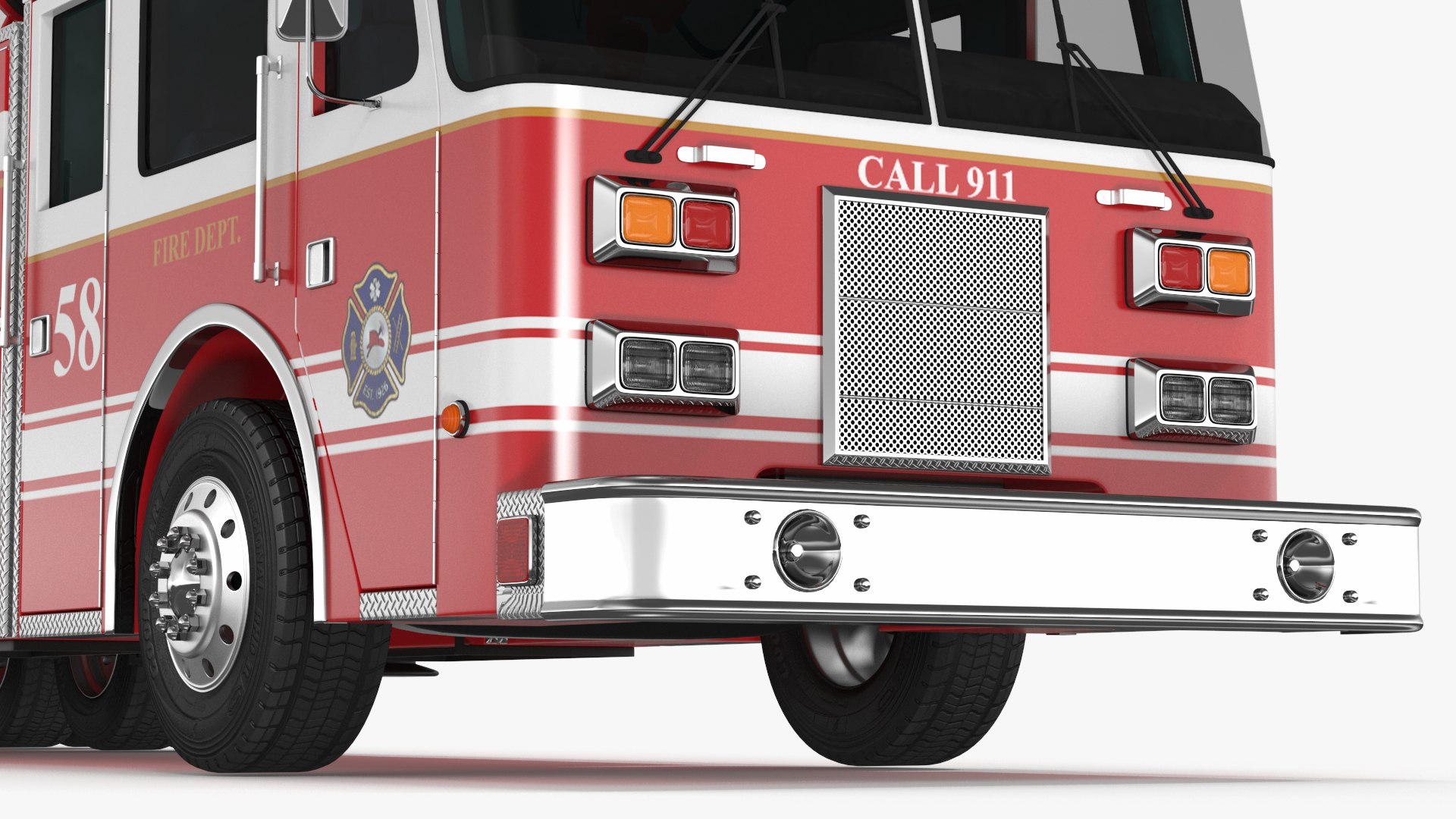 Rear Mount Ladder Fire Truck 3D model - TurboSquid 2134094