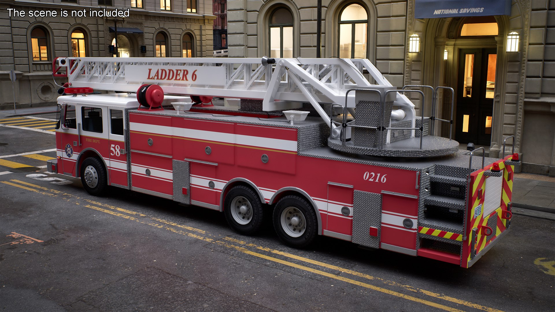 Rear Mount Ladder Fire Truck 3D model - TurboSquid 2134094