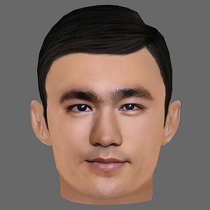 Bruce Lee Head - Low poly head for game 3D