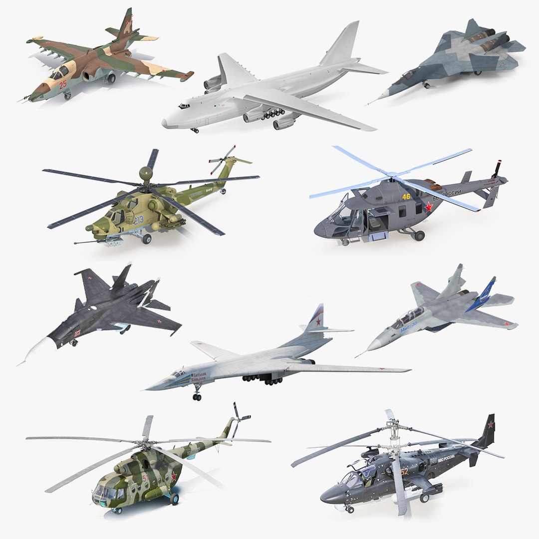 Russian Military Aircrafts Collection 3 3D model preview