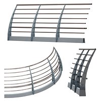 Metal bridge deck fencing of the embankment