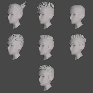 LowPoly Male Hairstyles Pack