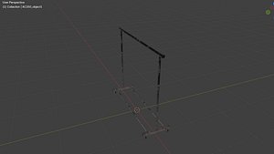 Old Metal Clothing Rack 3D Model 3D model