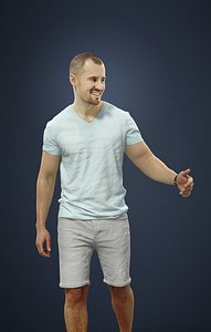 Master Casual Man Summer Walking While Holding his partner