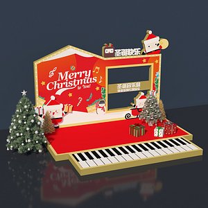 Christmas piano  Christmas art installation New Years exhibition holiday decoration model