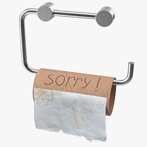 No Toilet Paper Message Sorry 3D model
