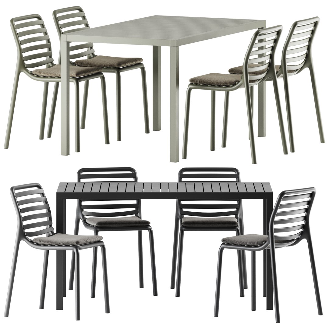 CUBE Table and Doga Bistrot Upholstered Outdoor Chair by Nardi model