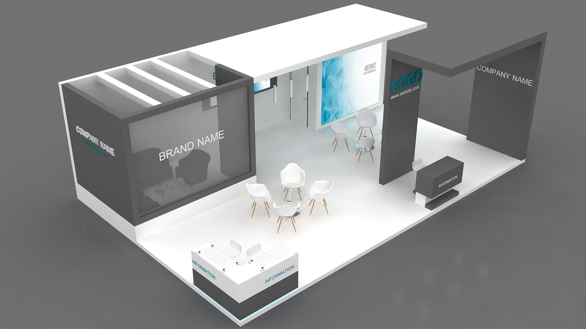3D Model Booth 3D Model - TurboSquid 2388048