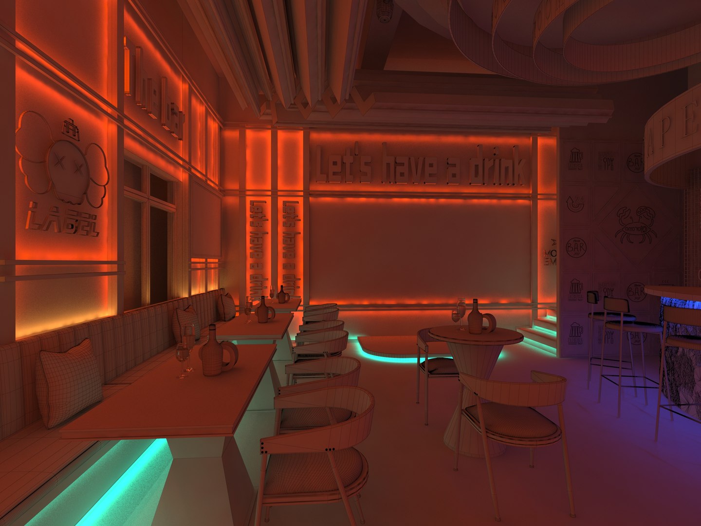 3D Bar Interior - TurboSquid 2365801