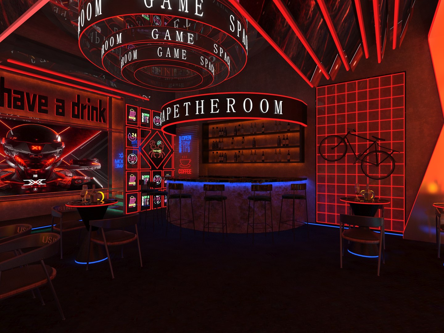 3D Bar Interior - TurboSquid 2365801