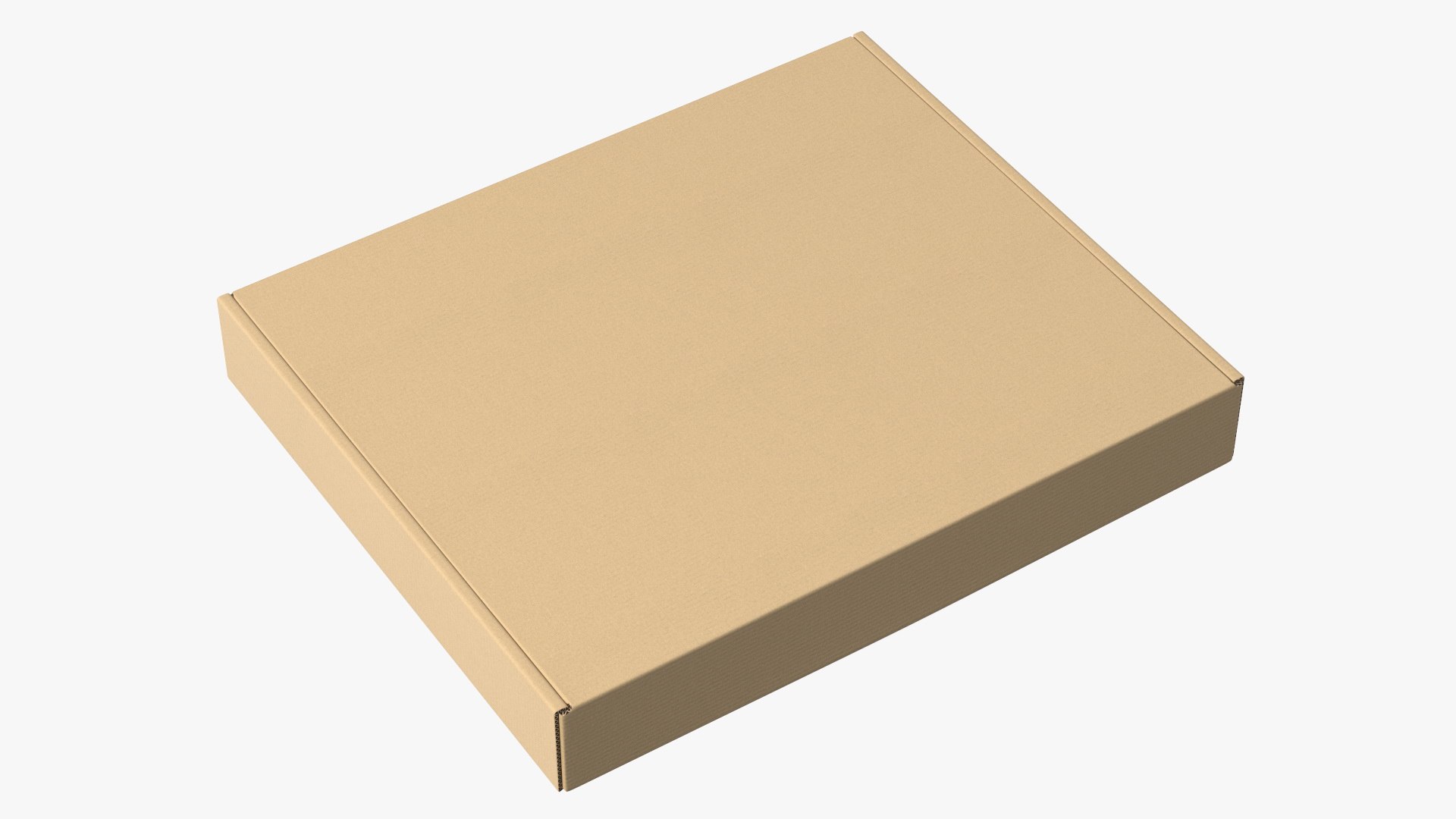 Cardboard Closed Flat Box 3D model preview