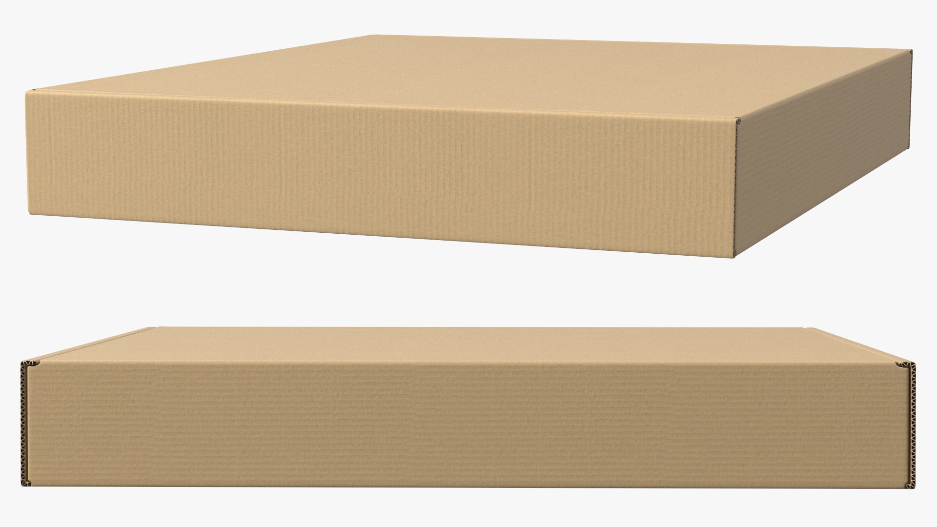 Cardboard Closed Flat Box 3D Model - TurboSquid 2190265