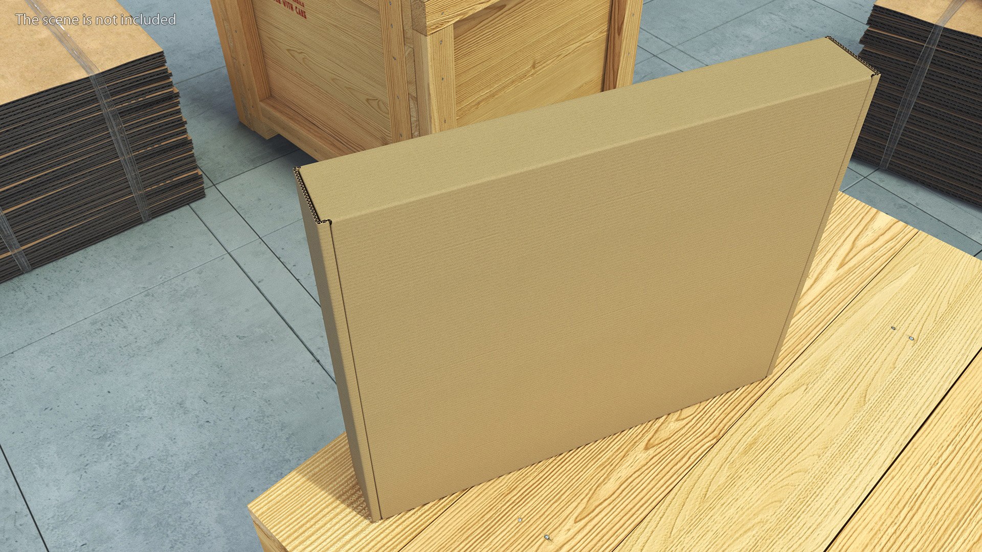 Cardboard Closed Flat Box 3D Model - TurboSquid 2190265
