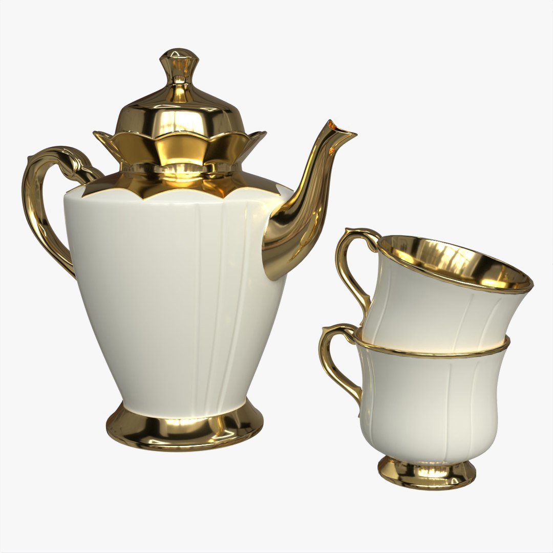 Teapot and Cups 3D model TurboSquid 2043888