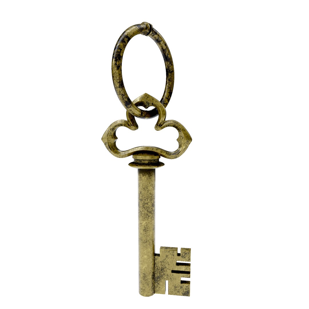 Brass treasure chest key 3d model model - TurboSquid 1976483