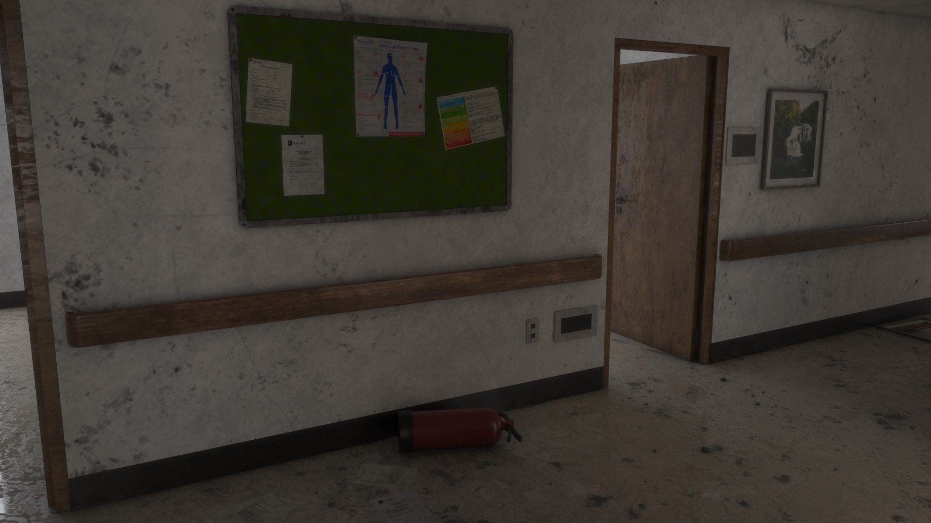 3D Abandoned Hospital Corridor Model - TurboSquid 2126708