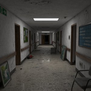 Abandoned Hospital Corridor