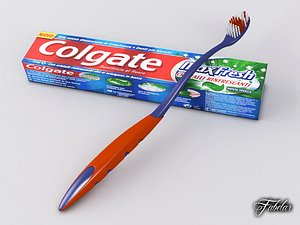 toothbrush toothpaste 3d model