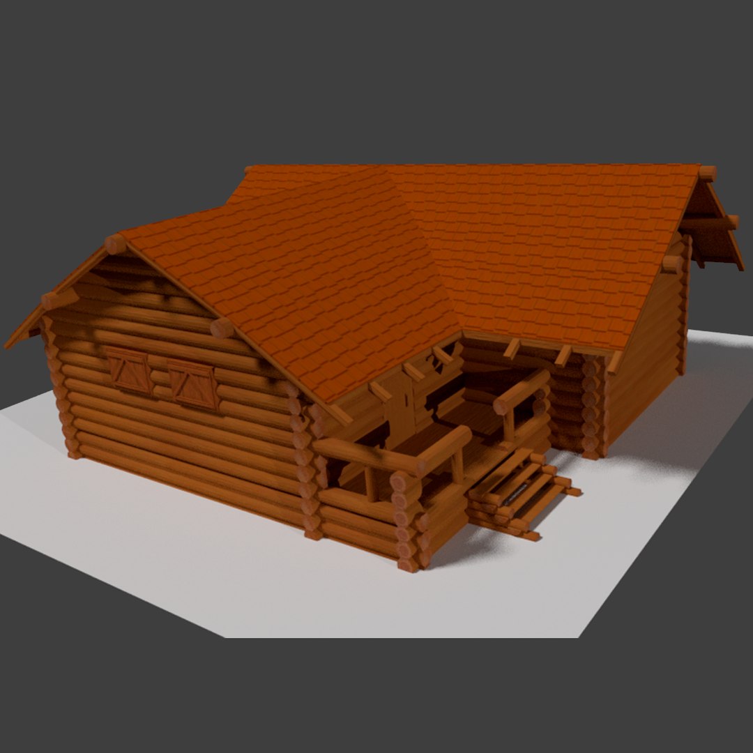 Log House 3D Model - TurboSquid 1290326