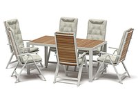 IKEA SJALLAND Table with 6 reclining chairs Kuddarna