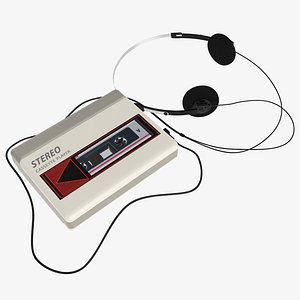 Cassette tape player with headphone