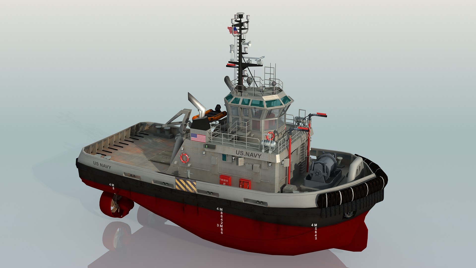 Us Navy Harbour Tug Boat Yt 3d - Turbosquid 1949300