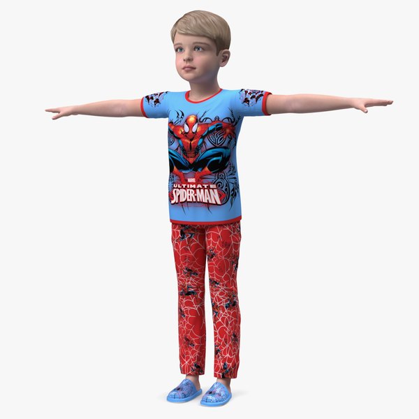 3D model Child Boy Home Style T-Pose