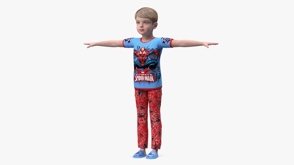 3d Model Child Rigged T-pose