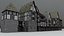 3d model medieval town houses
