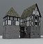 3d model medieval town houses