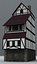 3d model medieval town houses