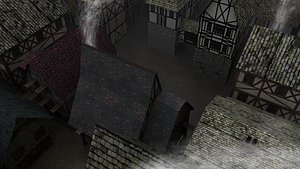 3d model medieval town houses