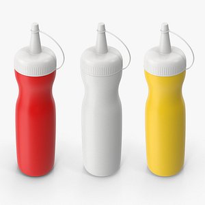 3D Condiments Bottles Collection model