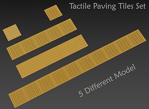 3D model set tactile paving tile