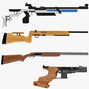3d model olympic shooting rifles shotgun