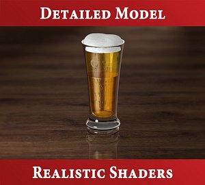 3d carlsberg beer glass model