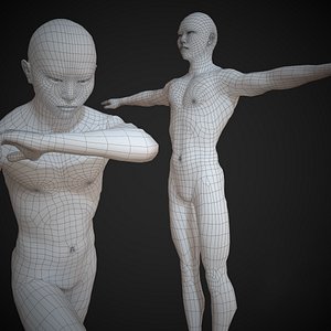 Rigged Muscular Asian Man Basemesh
